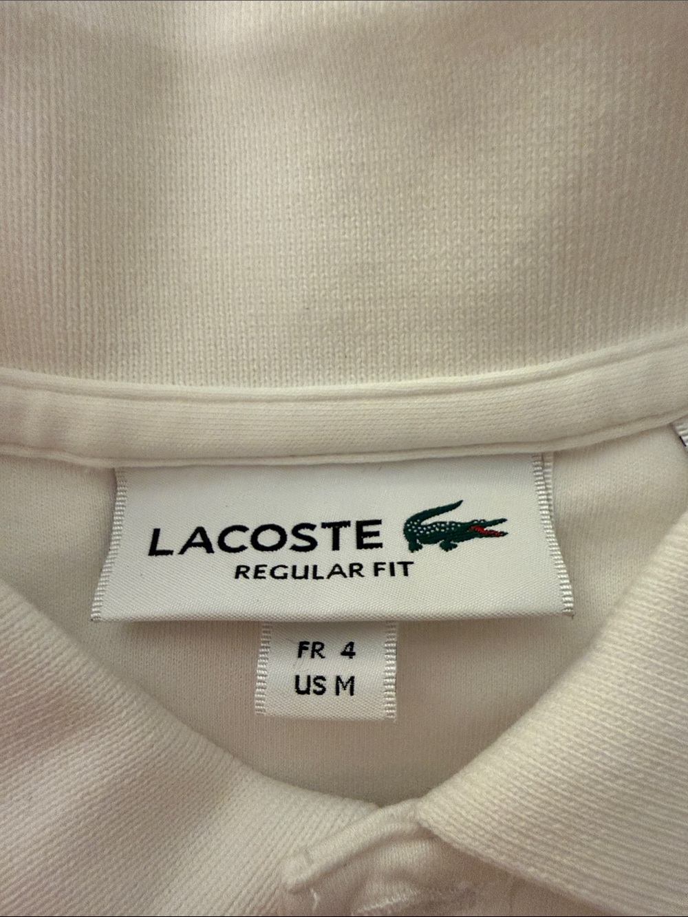 Lacoste White Polo with Green Crocodile Emblem - Picture 2 of 3
